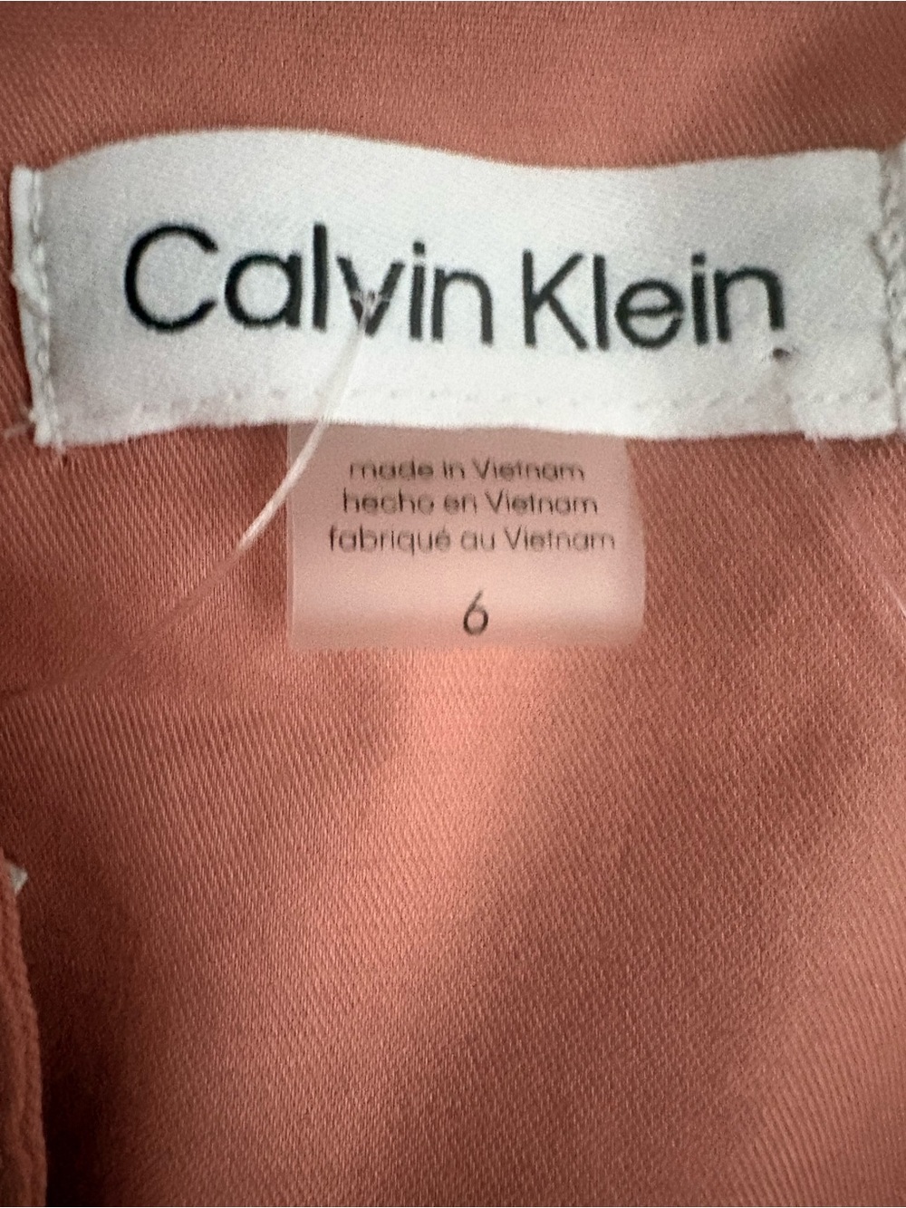 Calvin Klein Dusty Rose Button-Front Midi Dress with Tie Waist - Picture 3 of 3